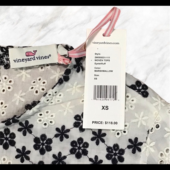 Vineyard Vines Ruffle Sleeve Woven Top - Picture 2 of 3